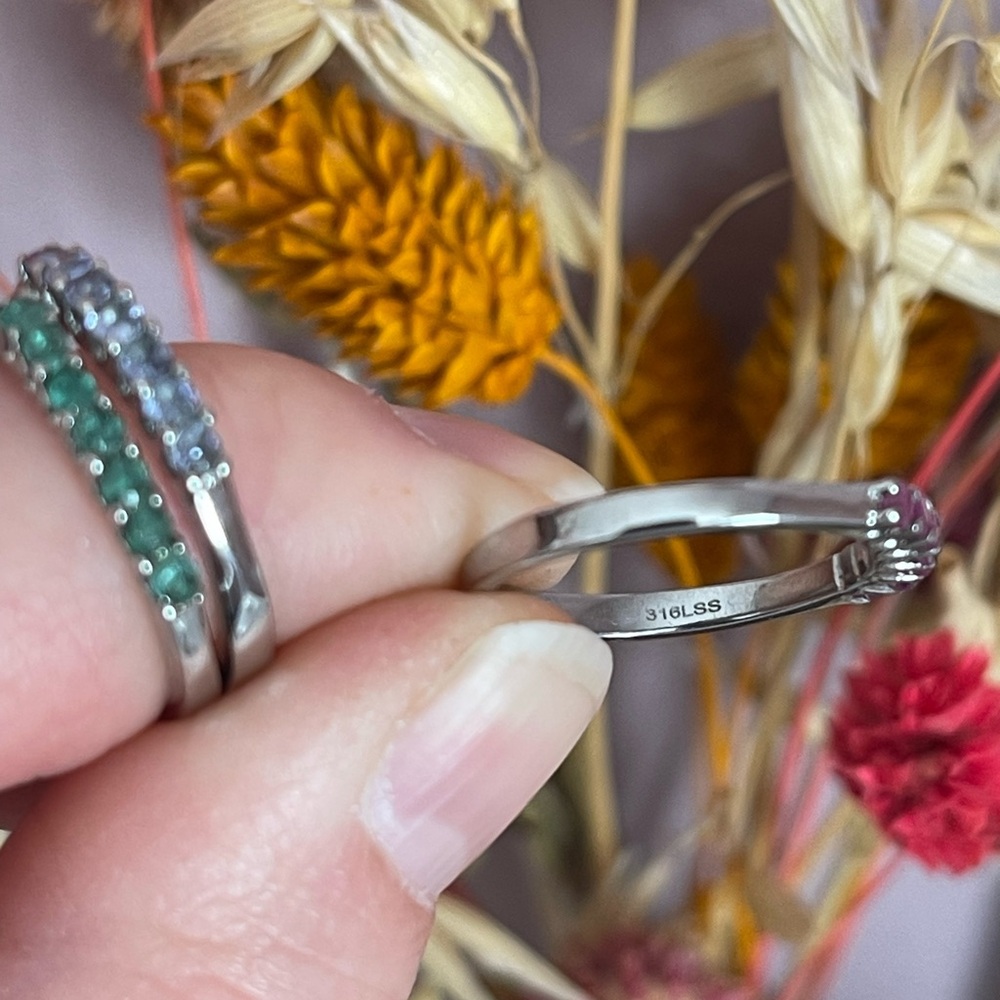 Stackable Band Rings - Ruby, Emerald And Tanzanite - image 4